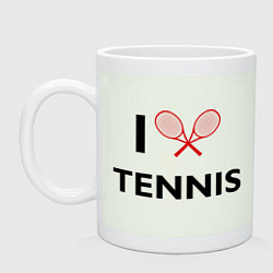 Кружка керамическая I Love Tennis, цвет: фосфор