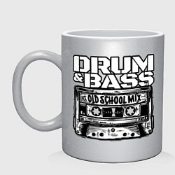 Кружка керамическая Dnb oldschool, цвет: серебряный