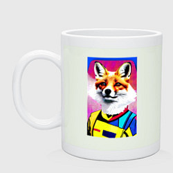 Кружка керамическая Fox - pop art - fashionista, цвет: фосфор