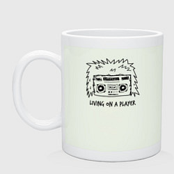 Кружка керамическая Living on a player, цвет: фосфор