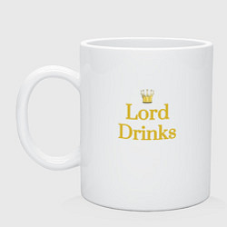 Кружка керамическая Lord drinks, цвет: белый