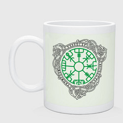 Кружка керамическая Компас викингов вегвизир, цвет: фосфор
