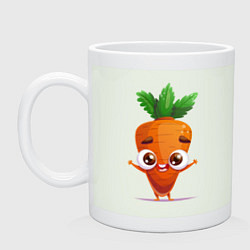 Кружка керамическая Морковка кавайная, цвет: фосфор