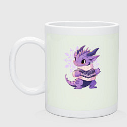 Кружка керамическая Фиолетовый дракон в свитере, цвет: фосфор