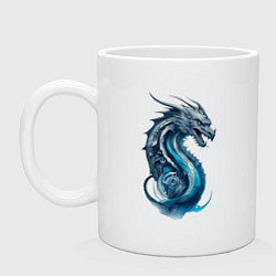 Кружка керамическая Живописный дракон, цвет: белый