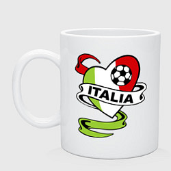 Кружка керамическая Italia Football, цвет: белый