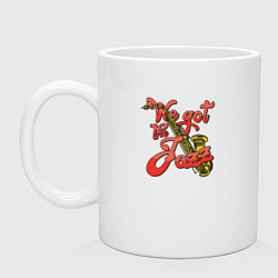 Кружка керамическая Я играю джаз, цвет: белый