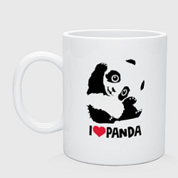 Кружка керамическая I love panda, цвет: белый