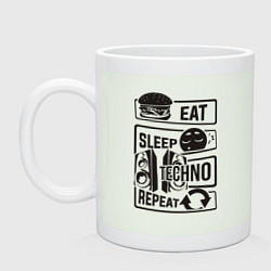 Кружка керамическая Есть спать техно, цвет: фосфор