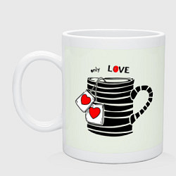 Кружка керамическая Only love, цвет: фосфор
