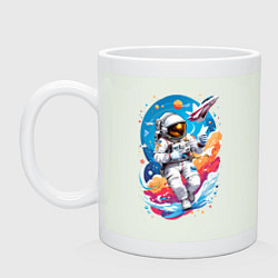 Кружка керамическая Космонавт в небе, цвет: фосфор