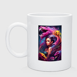 Кружка керамическая Ведьма и оборотни - хэллоуин нейросеть, цвет: белый