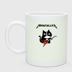 Кружка керамическая Meowtallica cat, цвет: фосфор