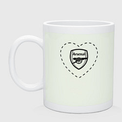 Кружка керамическая Лого Arsenal в сердечке, цвет: фосфор