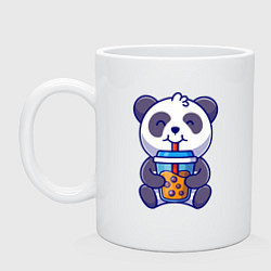 Кружка керамическая Drinking panda, цвет: белый
