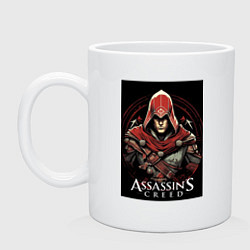Кружка керамическая Assassins creed профиль игрока, цвет: белый