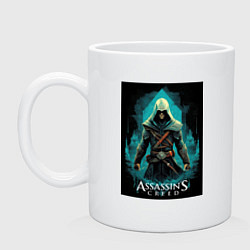 Кружка керамическая Assassins creed изумрудный туман, цвет: белый