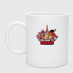 Кружка керамическая Welcome to Russia color, цвет: белый