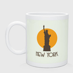Кружка керамическая Город Нью-Йорк, цвет: фосфор