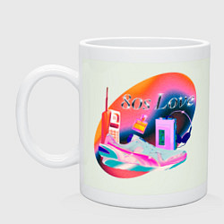 Кружка керамическая 80s Love, цвет: фосфор