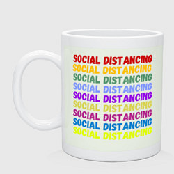 Кружка керамическая Social distancing - социальная дистанция, цвет: фосфор