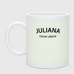 Кружка керамическая Juliana never alone - motto, цвет: фосфор