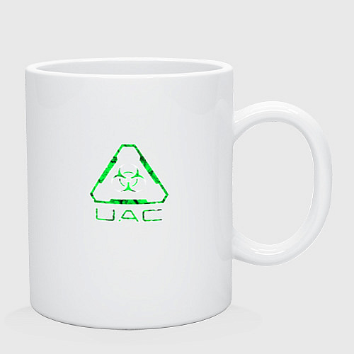 Кружка UAC зелёный повреждённый / Белый – фото 2