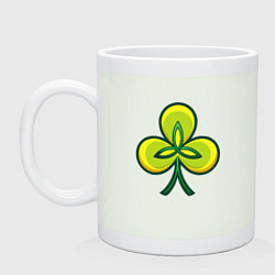 Кружка керамическая Ирландский трилистник, цвет: фосфор