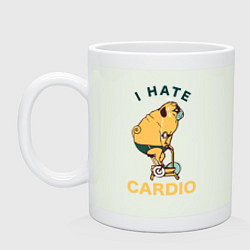 Кружка керамическая Мопс ненавидит кардио, цвет: фосфор
