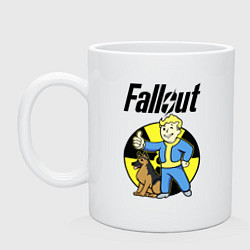 Кружка керамическая Vault boy and dog, цвет: белый