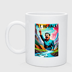 Кружка керамическая Ill be back - Stalin, цвет: белый