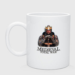 Кружка керамическая Medieval: Total War logo, цвет: белый