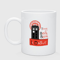 Кружка керамическая Le docteur, цвет: белый