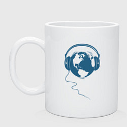 Кружка керамическая Earth music, цвет: белый