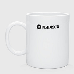 Кружка керамическая Deadlock white logo, цвет: белый