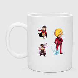 Кружка керамическая Ван-Пис Санджи Зоро, цвет: белый