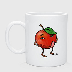 Кружка керамическая Хочешь посмотреть моего червяка, цвет: белый