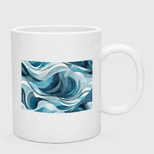 Кружка Океан абстракция волны / Белый – фото 2