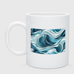 Кружка керамическая Океан абстракция волны, цвет: белый