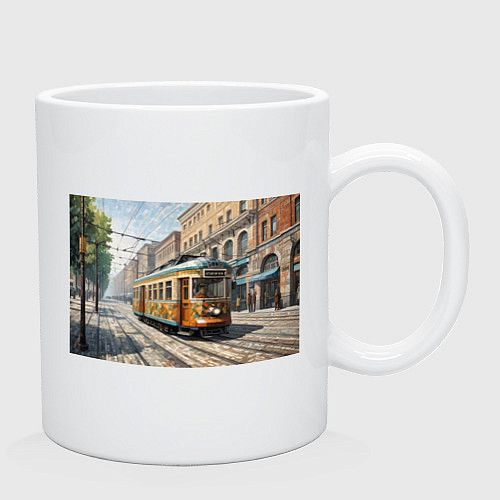 Кружка Мозаика трамвай / Белый – фото 2