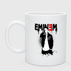 Кружка керамическая Eminem finger, цвет: белый