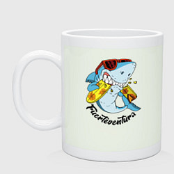 Кружка керамическая Fuerteventura summer style - shark, цвет: фосфор