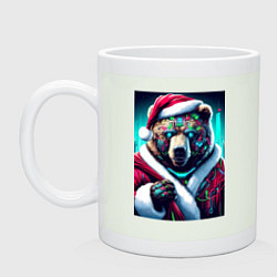 Кружка керамическая Cyber bear - Santa Claus, цвет: фосфор