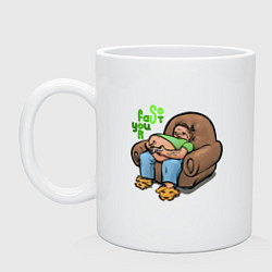 Кружка керамическая Слишком быстрый для тебя, цвет: белый