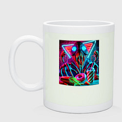 Кружка керамическая Последствие употребления фастфуда, цвет: фосфор