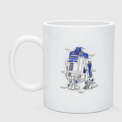 Кружка керамическая R2-D2, цвет: белый