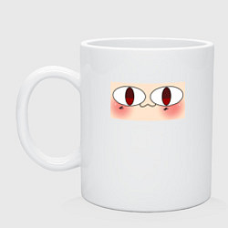 Кружка керамическая Neco Arc Face meme, цвет: белый