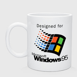 Кружка керамическая Предназначен для windows 95, цвет: белый