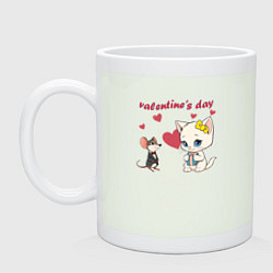 Кружка керамическая День святого Валентина, цвет: фосфор