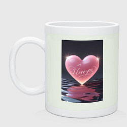 Кружка керамическая I love you сердце, цвет: фосфор